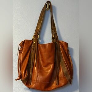 Lucky Brand Elegant Tan Leather Hobo Shoulder Bag